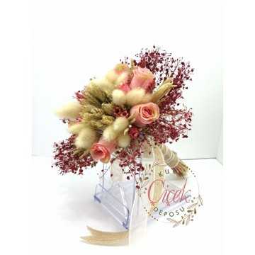 Gelin Buketi Kırmızı Küçük Güllü - BKT004