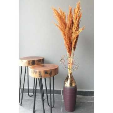 Kuru Çiçek Pampas 7 li Şoklanmış Büyük Demet 100cm (Turuncu) - PMP07